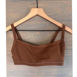 Form Activewear Sports Bra Chocolate Brown Adjustable Straps Yoga Gym Top